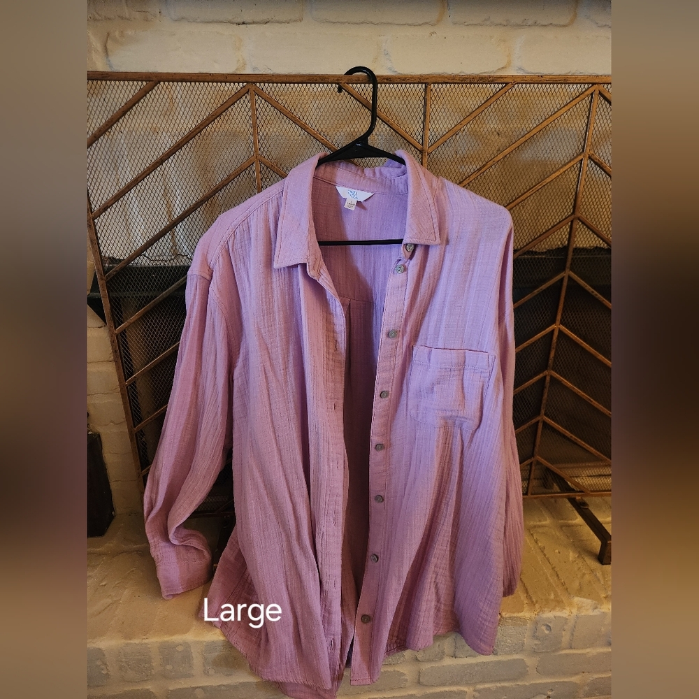 Time and Tru Pink Button Down Shirt
